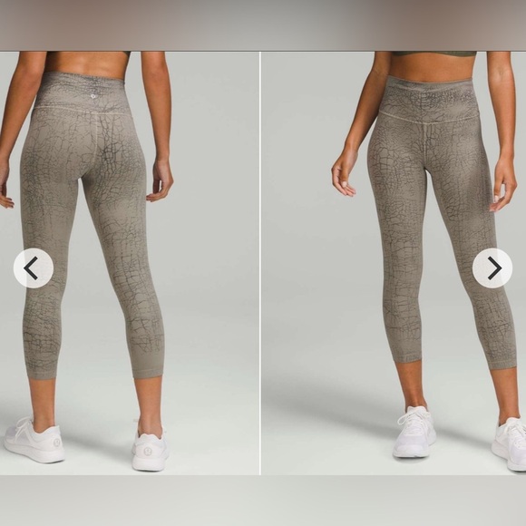 LULULEMON sz 6 Wunder Train High-Rise Crop Legging 23" in Thread Dye Rover Black - Picture 9 of 11